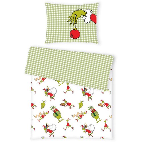 THE GRINCH POSTELJNINA GRINCH 140/200 cm saten večbarvno Cene