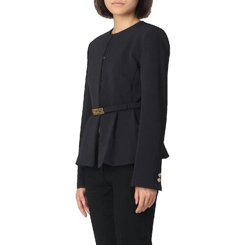 Pinko Jakne & Blazerji Blazer ceintur&eacute; en cr&ecirc;pe technique stretch Črna Cene