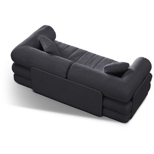 Cosmopolitan Design Temno siva raztegljiva sedežna garnitura iz tkanine boucl&amp;eacute; 206 cm Kemi &amp;ndash; Slike
