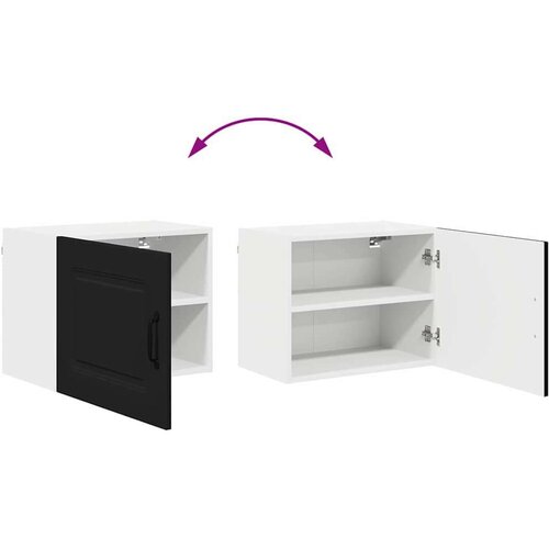 VidaXL zidni kuhinjski ormarić s policom 2 pcs crna 50 x 31 x 40 cm Slike