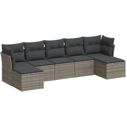  7-dijelni set vrtnih sofa sivi od poliratana Slike