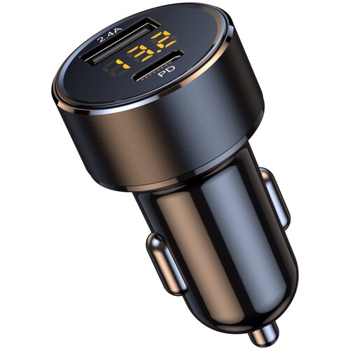 INF Dvojni USB avtopolnilec s Type-C 18W in LED voltmetrom, (5000505605) Cene
