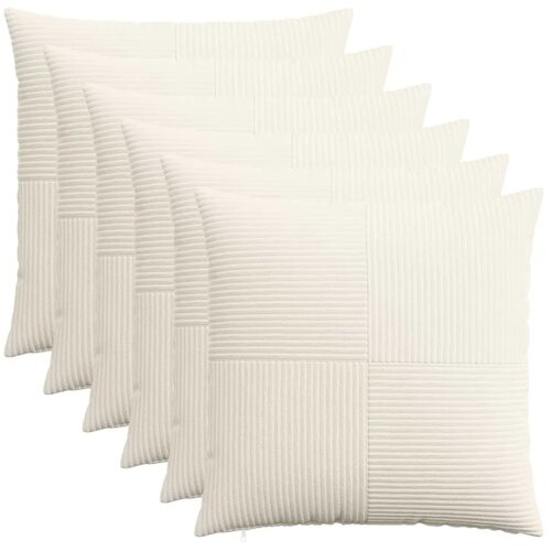  Presvlaka za jastuk 6 pcs ALMELO Krem 60 x 60 cm Kord - Krem 60 x 60 cm 6 Cijene