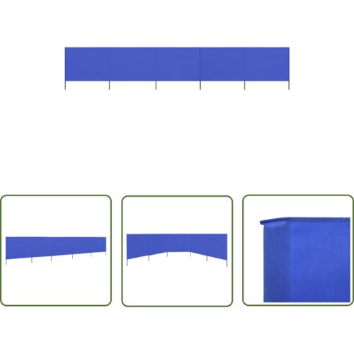  The Living Store 5-panelni vetrobran tkanina 600x160 cm sinje moder - Vetrobran, (21742929) Slike