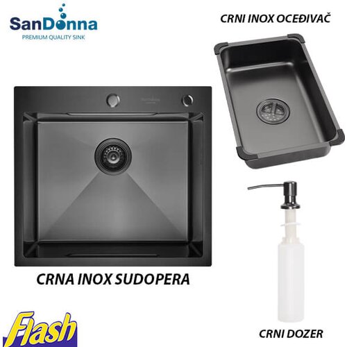 Sandonna ugradna sudopera INOX HD5550 CRNA Cene