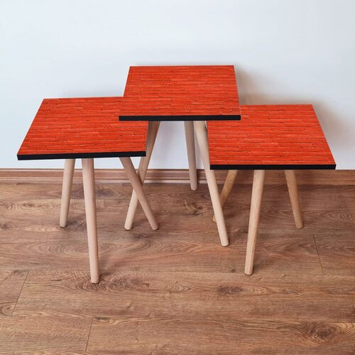 Hanah home Set 3 stočića 3Shp371 Red Cene