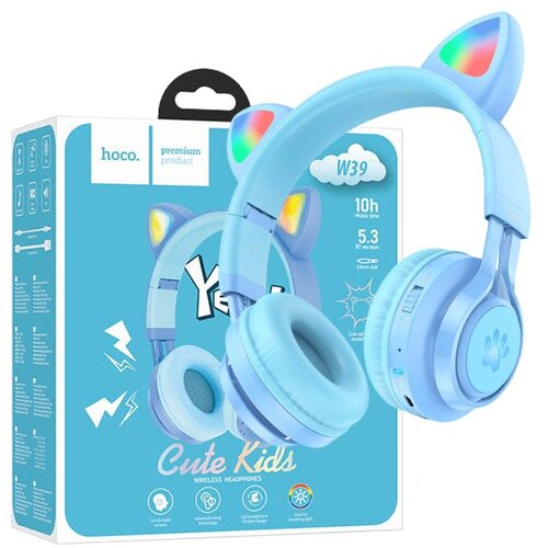 hoco. slu&scaron;alice bežične sa mikrofonom, Bluetooth, mačje u&scaron;i, blue W39 Cijene