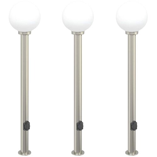 vidaXL Stebričke z vtičnico 3 kosi 120 cm nerjaveče jeklo IP44, (5000296993) Cene