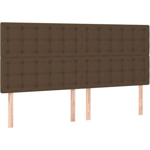  Posteljno vzglavje 4 kosa temno rjav 80x5x78/88 cm blago, (20954314) Cene