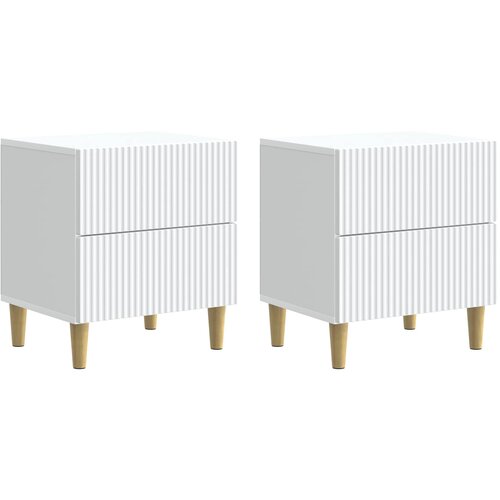 vidaXL Noćni ormar 2 pcs Bijela 43 x 34 5 x 48 cm Konstruirano drvo - Bijela 2 Cene