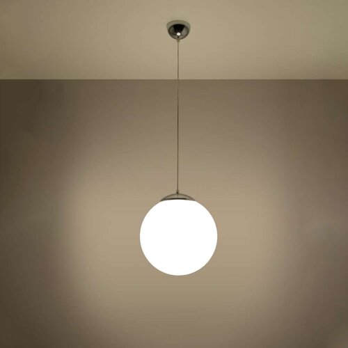  Sollux SL.0264 - Luster na sajli UGO 1xE27/15W/230V prečnik 30 cm bela/sjajni hrom Slike