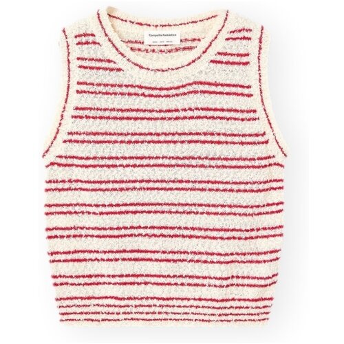 Compania Fantastica Topi & Bluze COMPA&Ntilde;IA FANT&Aacute;STICA Top 10251 - Stripes Rdeča Cene