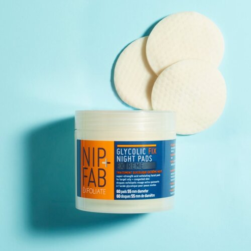 NIP+FAB Glycolic Fix Extreme čistilne blazinice za noč 60 kos Slike