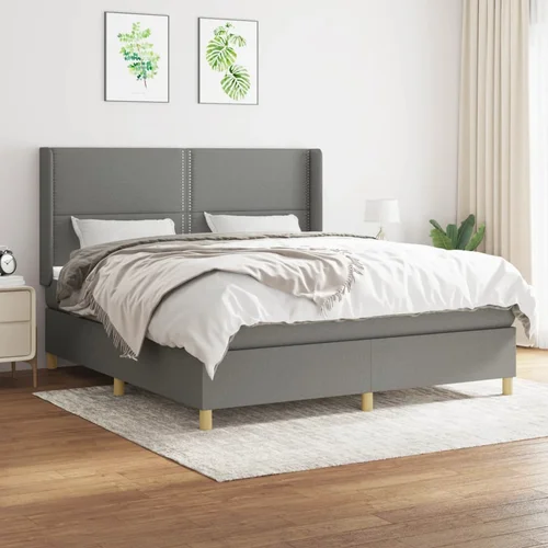 The Living Store Box spring postelja z vzmetnico temno siva 160x200 cm blago - Box Spring Postelja, (21520254)