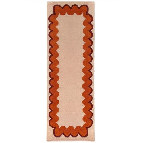 Flair Rugs Narančasta/u prirodnoj boji ručno rađena vunena staza 80x230 cm Wiggle Wool &amp;ndash; Slike