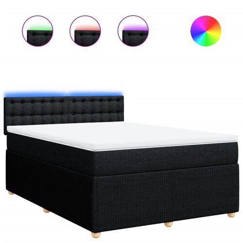 Maison Chic Box spring posteljni - Vzmetna postelja z vzmetnico črn 140x190 cm blago SL16966, (21882043) Cene