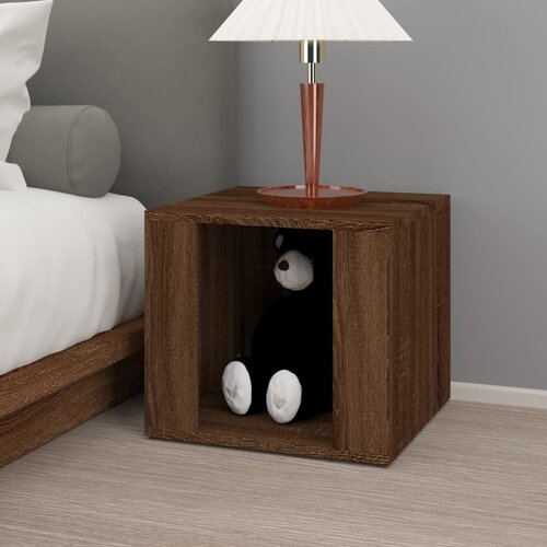 Maison Chic Noćni ormarić Smeđi hrast 41 x 40 x 36 cm od konstruiranog drva Slike
