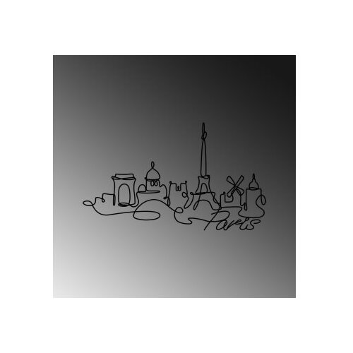 Wallxpert Zidna dekoracija Pariz, 120x69cm, Crna Slike