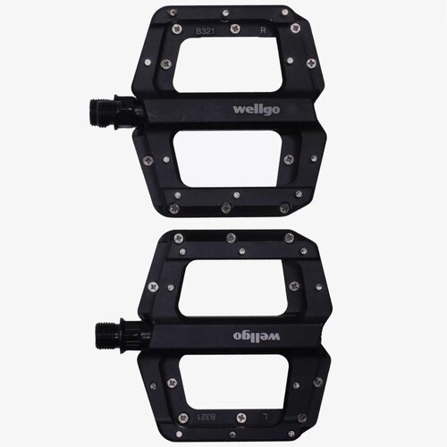  PEDALE MTB FLAT WELLGO ALU CRNE SA PINOVIMA 106X105X22 Slike