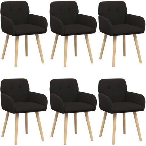 VidaXL Trpezarijske stolice 6 kom. Boucl&amp;eacute; Crna 59 x 57 x 85 cm - Crna 6 Slike