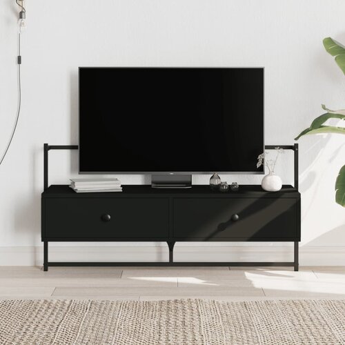 VidaXL TV omarica stenska črna 100,5x30x51 cm inženirski les Slike