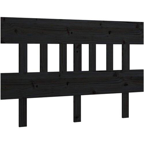  Uzglavlje za krevet crno 143,5 x 3 x 81 cm od masivne borovine Slike