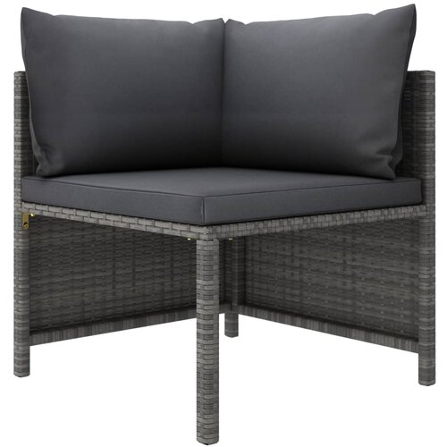 VidaXL Modularna kutna sofa od poliratana s jastucima siva Slike