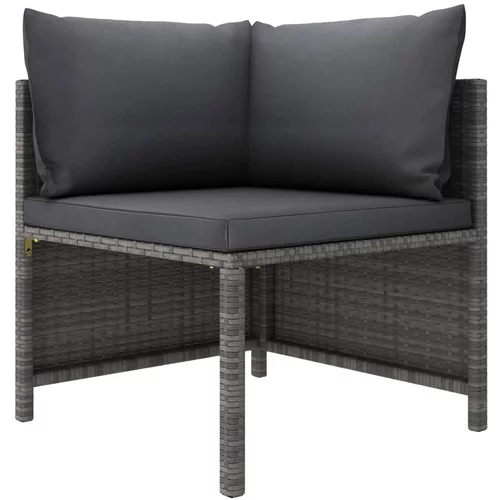 vidaXL Modularna kutna sofa od poliratana s jastucima siva