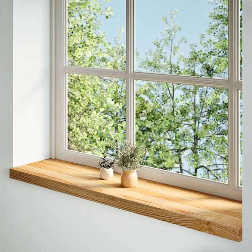 VidaXL Prozorske klupice 2 kom svijetlosmeđe 110x30x2 cm masivne hrast Slike
