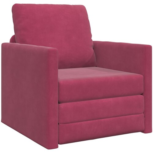 VidaXL Floor Sofa Bed 2-v-1 Vino Rdeča 74x77x81 cm Velvet Slike