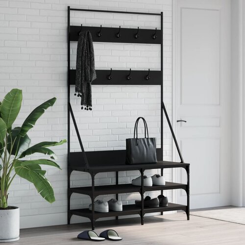 vidaXL Stalak za odjeću sa spremištem za cipele crni 100 x 40 x 184 cm Cijene