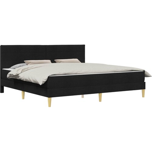  Okvir kreveta s madracem s uzglavljem Crna 180 x 200 cm tkanina Slike