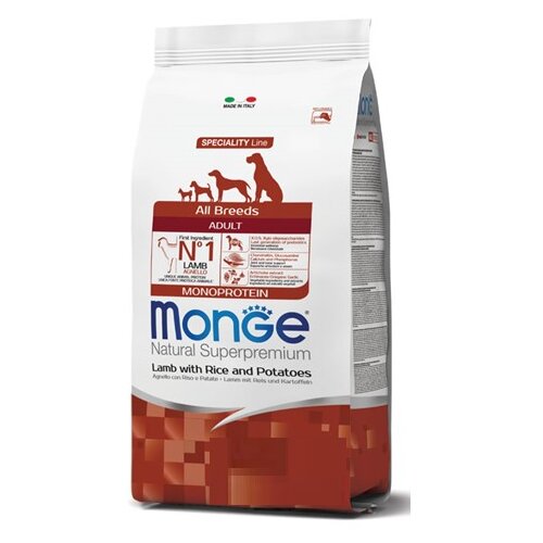 Monge Hrana za odrasle pse svih rasa sa ukusom jagnjetine, pirinča i krompira, 12kg Slike