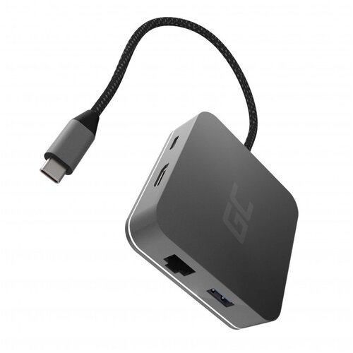 Green cell Adapter multiport 6in1 s USB-C na USB-C, 3xUSB-A, HDMI, Ethernet Cene