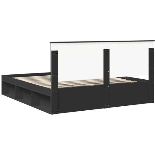  okvir za krevet crna 180 x 200 cm čvrsto borovo drvo Slike