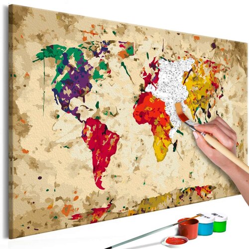  Slika za samostalno slikanje - World Map (Colour Splashes) 60x40 Cijene