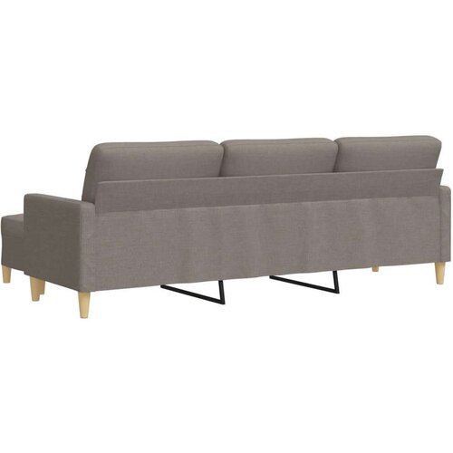 VidaXL Trosjed s tabureom smeđesivi 210 cm od tkanine Slike