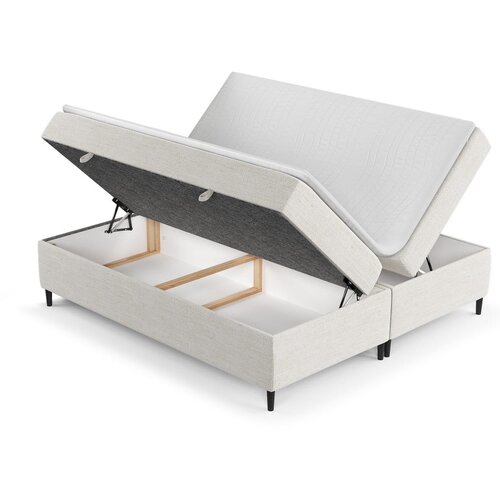 Maison de R&amp;ecirc;ve Kremno bela boxspring postelja s prostorom za shranjevanje 160x200 cm Araya &amp;ndash; Slike