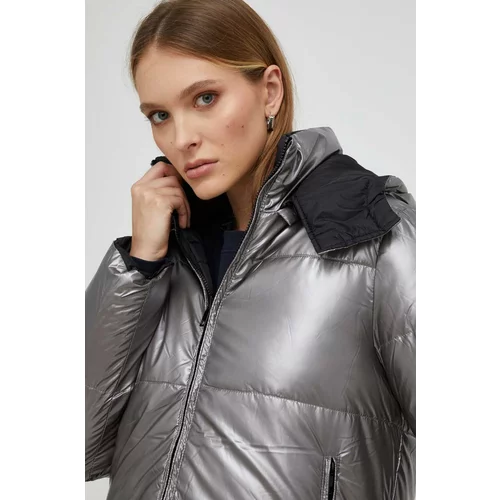Answear Lab Dvostrana jakna za žene, boja: srebrna, za zimu