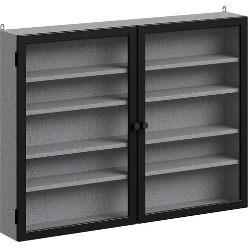 SoBuy Stenska vitrina Siva s Steklenimi Vrati 80x12.2x60cm FSB113-DG, (5000345758) Slike