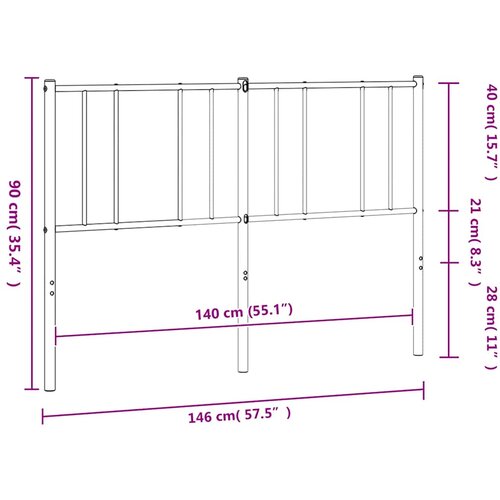  Metalno zamjensko uzglavlje crno 140 cm Slike