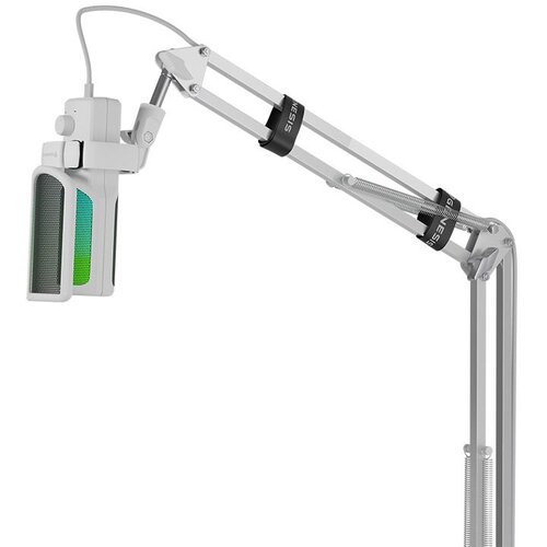 Genesis RADIUM 251 profesionalni mikrofon, namizni / studijski, 192kHz, POP filter, MUTE / GAIN, jack 3.5mm, USB-C, PC, RGB LED, bel, (5000117150) Slike