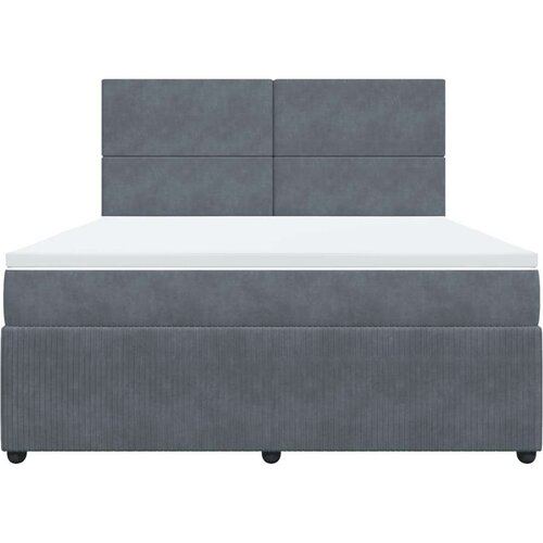 VidaXL Krevet s oprugama i madracem tamnosivi 180x200 cm bar&amp;scaron;unasti Slike