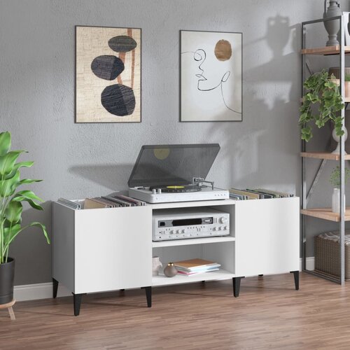 vidaXL Omarica za gramofonske plošče bela 121x38x48 cm inženirski les Cene