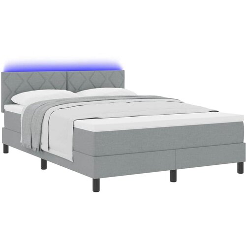  Krevet s opruga kutije Svjetlosiva 140 x 190 cm tkanina Slike