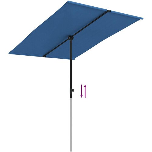  Vrtni suncobran s aluminijskim stupom 2 x 1,5 m azurnoplavi Slike