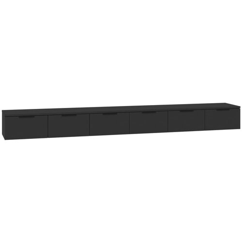 Maison Chic Stenska omarica - Zidna omarica 2 kosa črna 102x30x20 cm inženirski les iu1413, (22062975) Slike