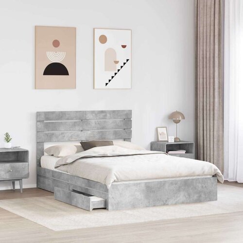  Okvir za krevet s ladicama Betonski sivi 150 x 200 cm Slike