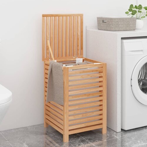 vidaXL Košara za rublje 45 x 45 x 65 cm od masivnog drva oraha Cijene