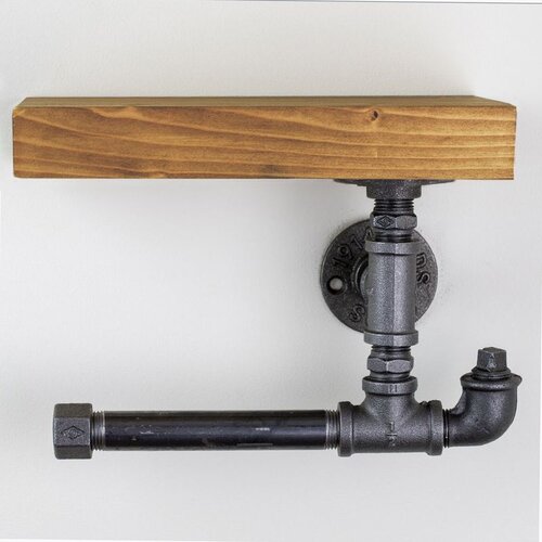 Woody Fashion Boruraf063 WalnutBlack Pipe Shelf Cene